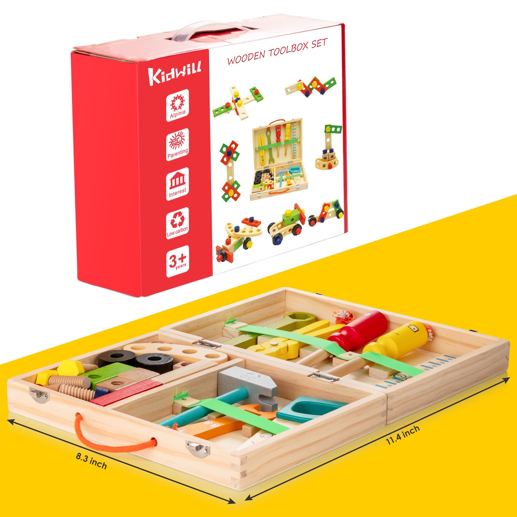 Cassetta degli Attrezzi in Legno per Bambini - Creativa ed Educativa