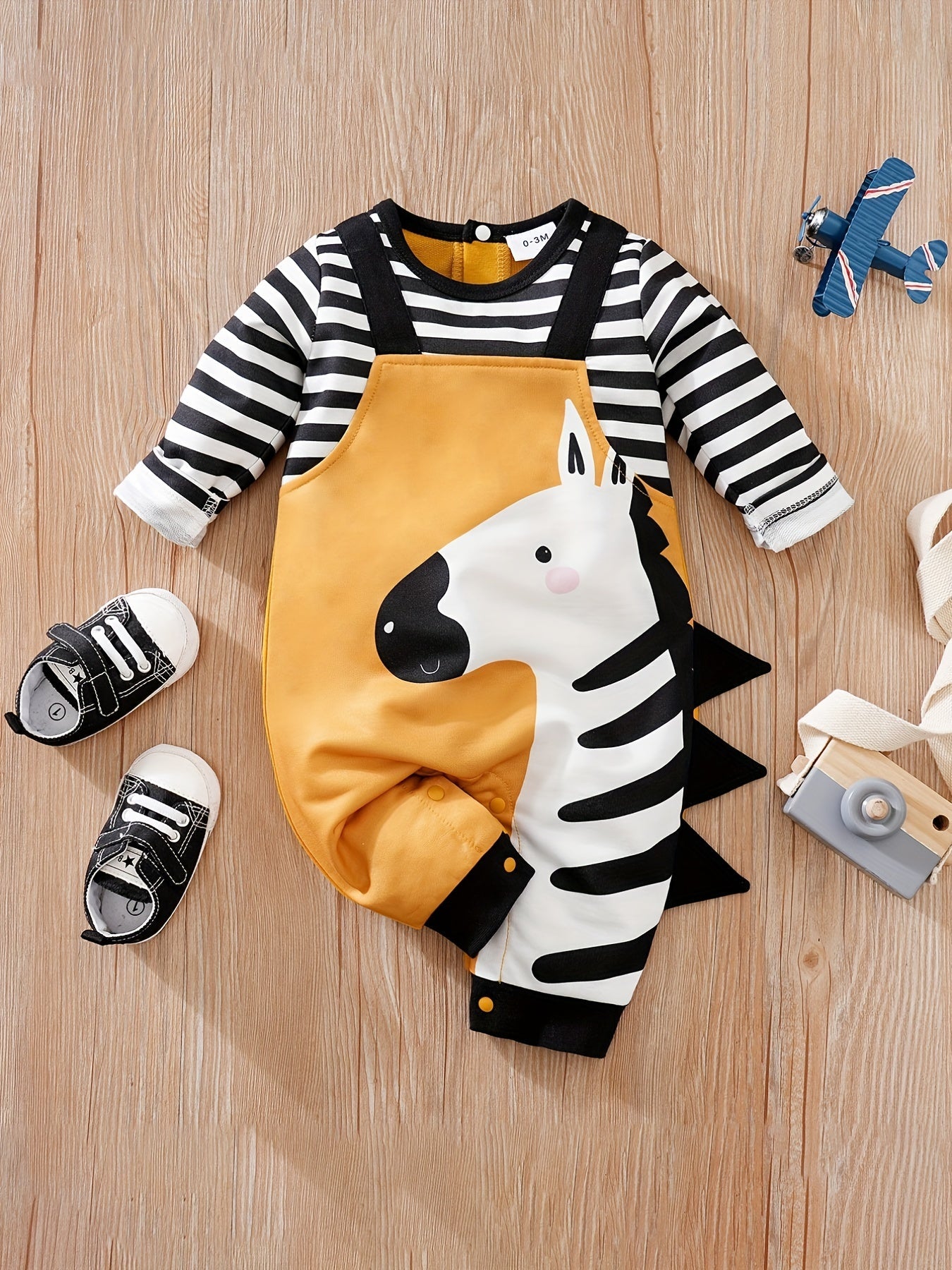 Romper Zebra Adorabile per Neonati – Perfetto per Avventure All'aperto in Primavera e Autunno