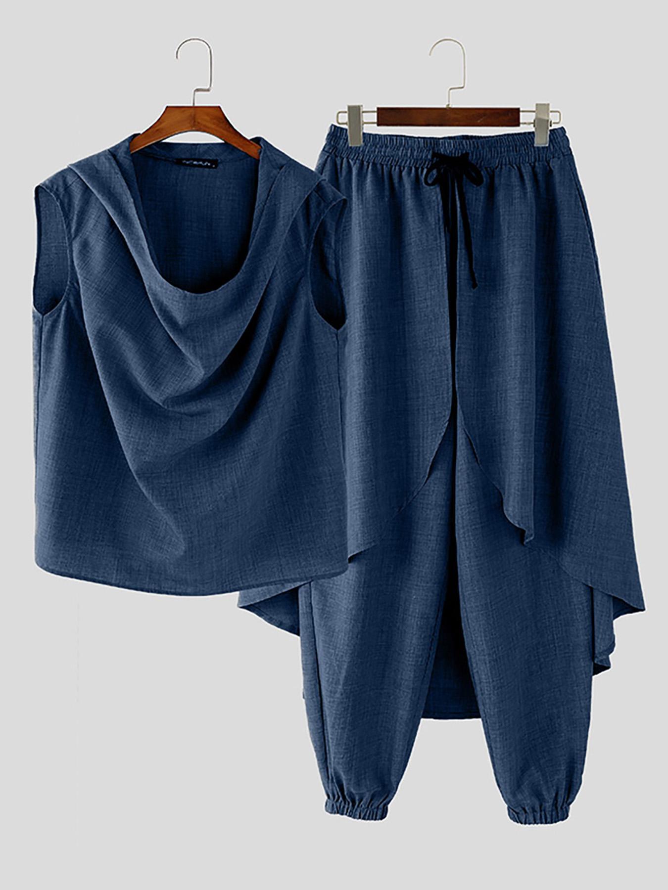 Set Mid-Length da Uomo – Gilet Senza Maniche e Pantaloni Baggy