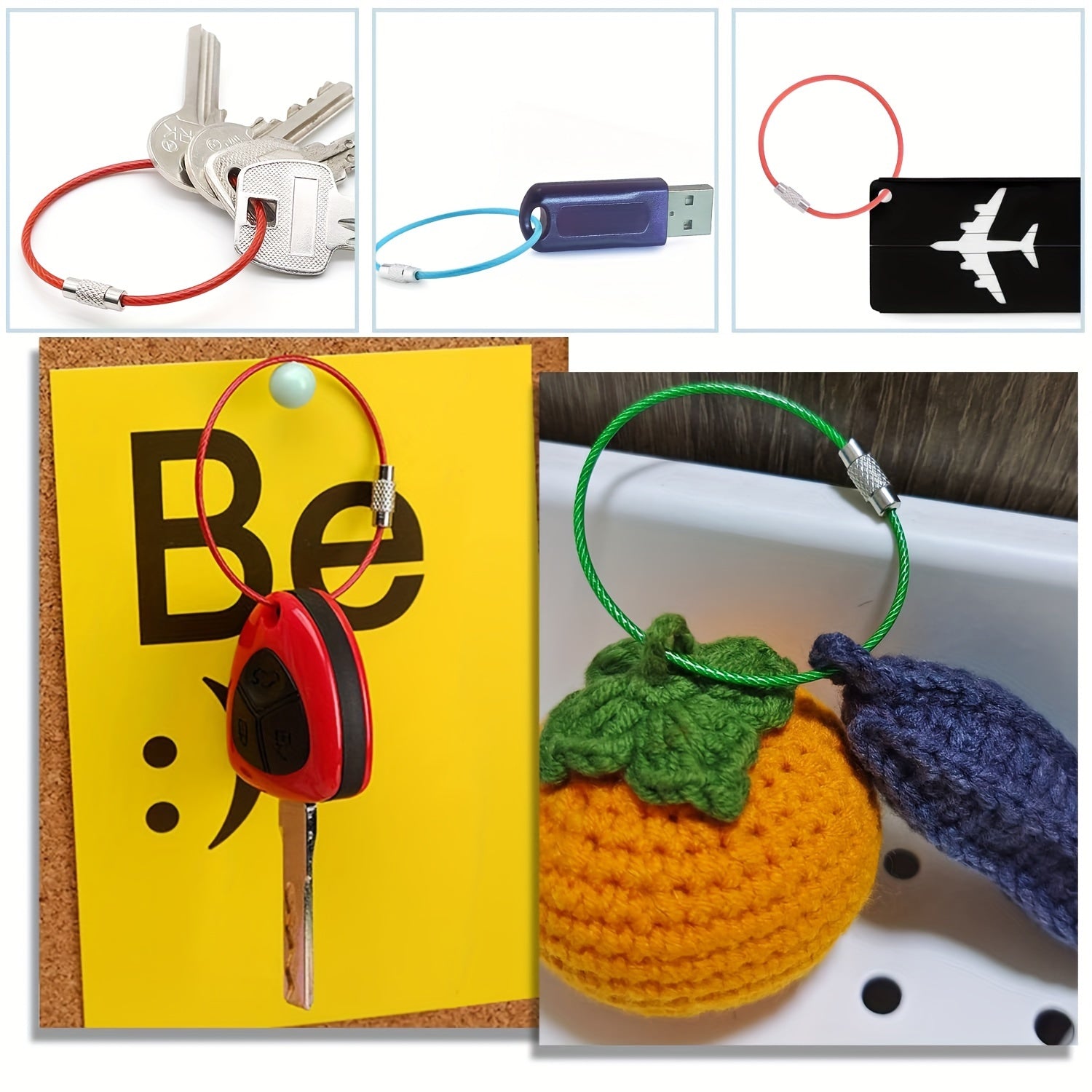 Set di Portachiavi in Acciaio Inossidabile – Portachiavi Resistenti per Viaggi e Attività all'Aperto