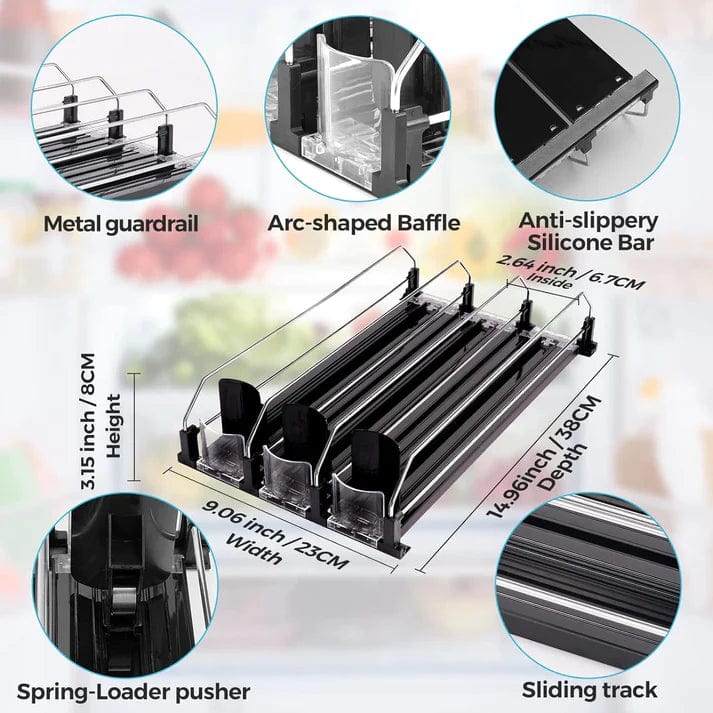 OrganizerPro - Supporto per Lattine Intelligente con Sistema di Spinta