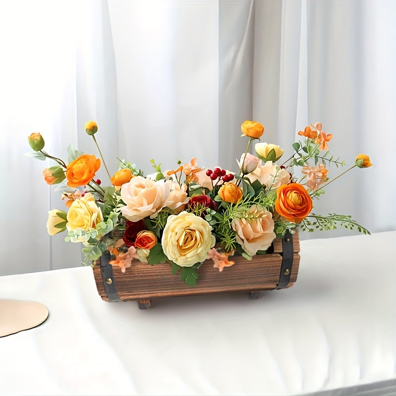 Set di Vasi in Legno Vintage – Un Accattivante Elemento per Interni ed Esterni