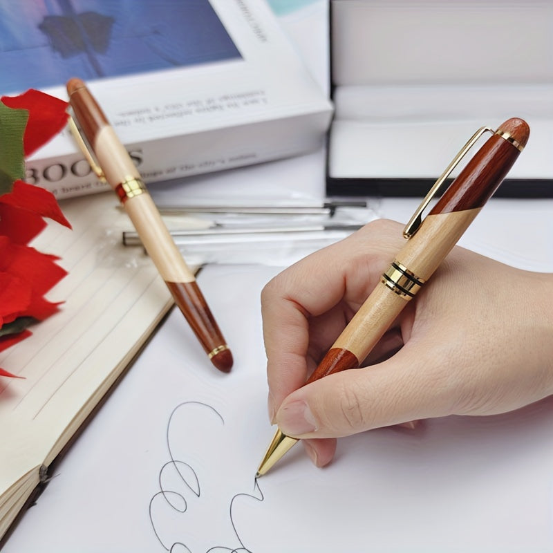 Scatola per Penne in Legno Premium con Penna a Sfera di Lusso – Professionale e Stile