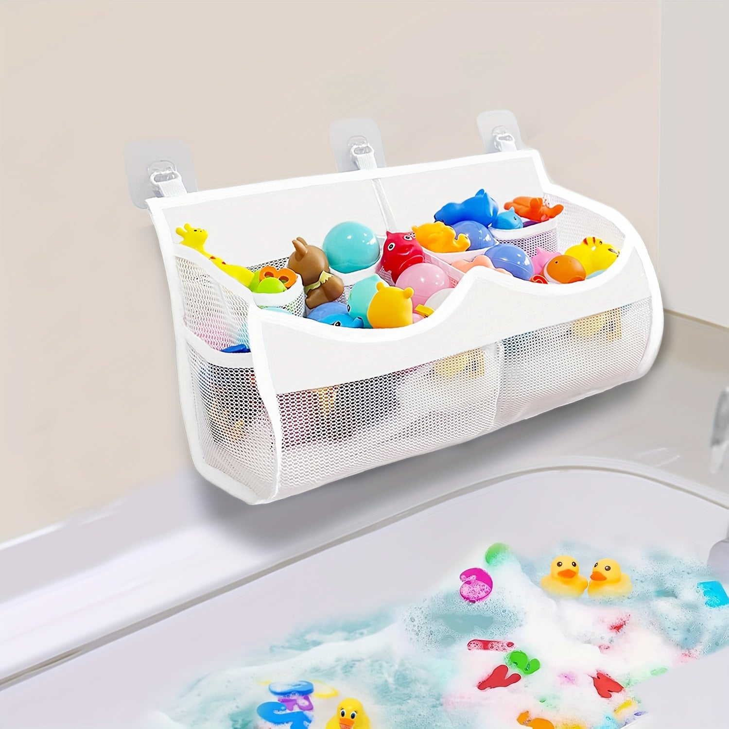 Organizzatore di giocattoli da bagno in rete - Perfetto per tenere tutto in ordine