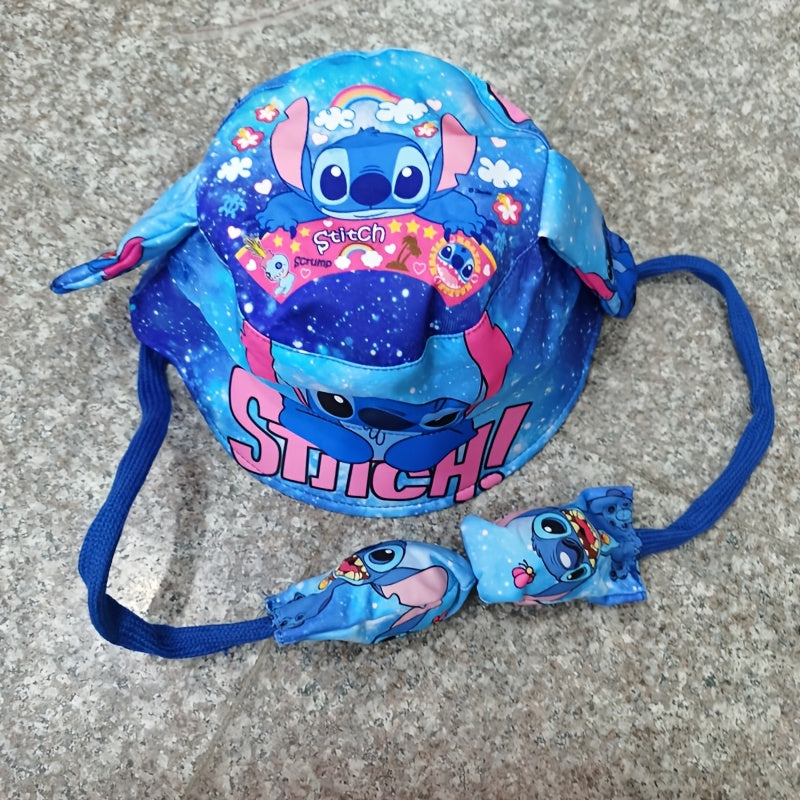 Cappello da Pescatore con Orecchie Mobili per Bambini – Design Carino di Stitch