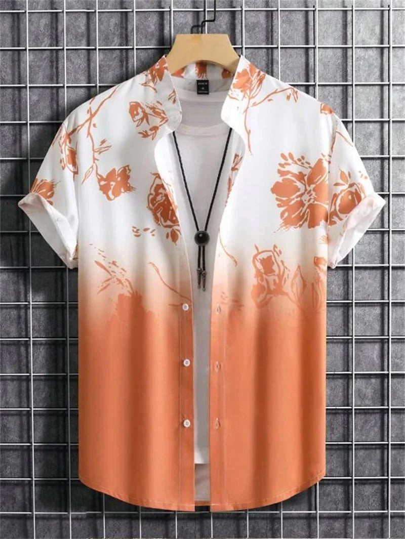 Camicia TropicWave con Stampa di Palma – Fresca e Stilos per Uomini
