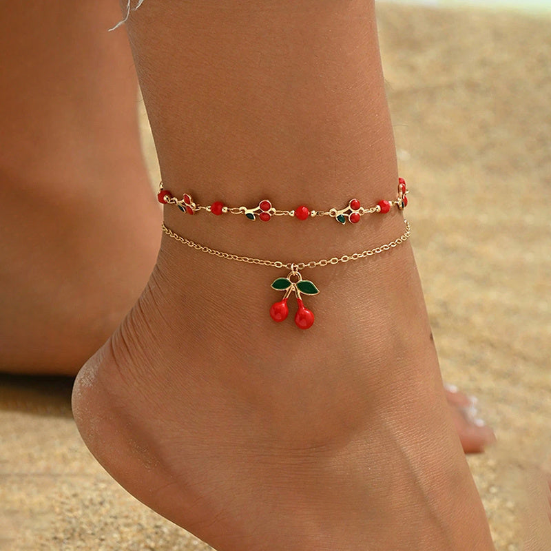 Set di Braccialetti alla Caviglia CherryTwist – Fresco e Trendy