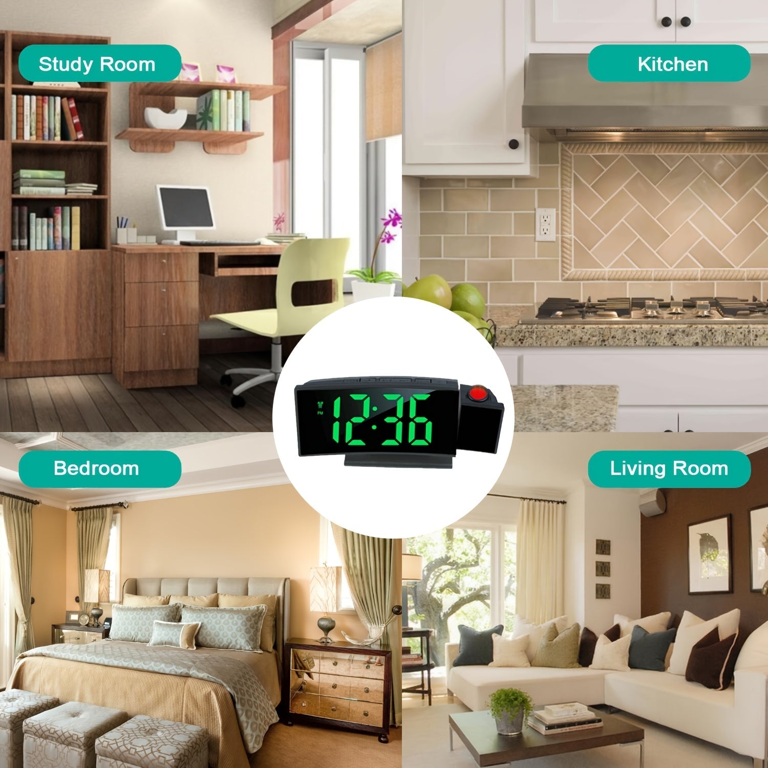 Orologio Proiettore Digitale – Display LED e Funzione Snooze con Luminosità Regolabile