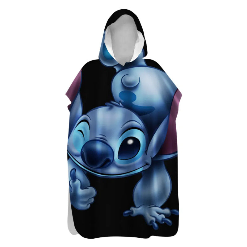 Stitch Microfibra Accappatoio con Cappuccio – Asciugatura Rapida e Adatto per Interni ed Esterni