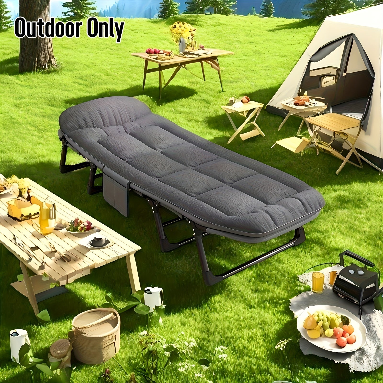 Letto da Campeggio Pieghevole per Adulti – Struttura Leggera in Alluminio e Acciaio Inossidabile