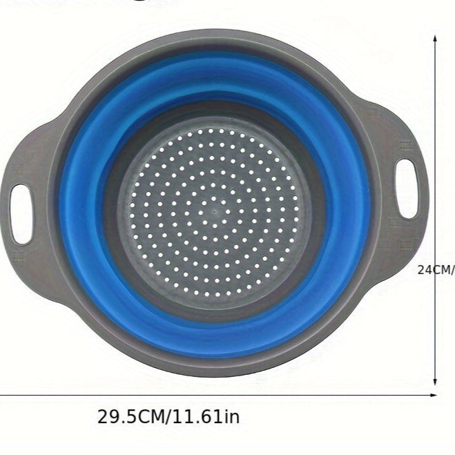 Set di Colino in Silicone Pieghevole – Perfetto per Pasta, Verdure e Frutta