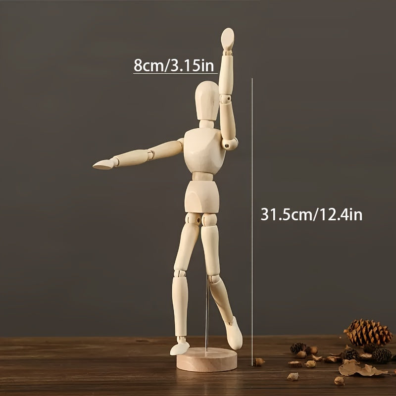 Manichino Artistico in Legno Albicocca – Flessibile e dal Look Naturale