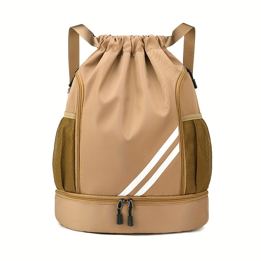 Borsa da palestra in nylon elegante con cordino – Pratica e impermeabile per sport e viaggi