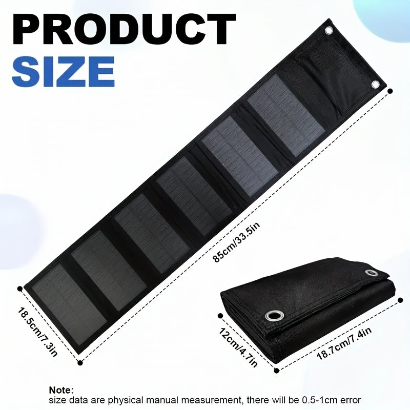 Caricabatterie Solare Pieghevole – Leggero e Durevole per Campeggio e Escursionismo