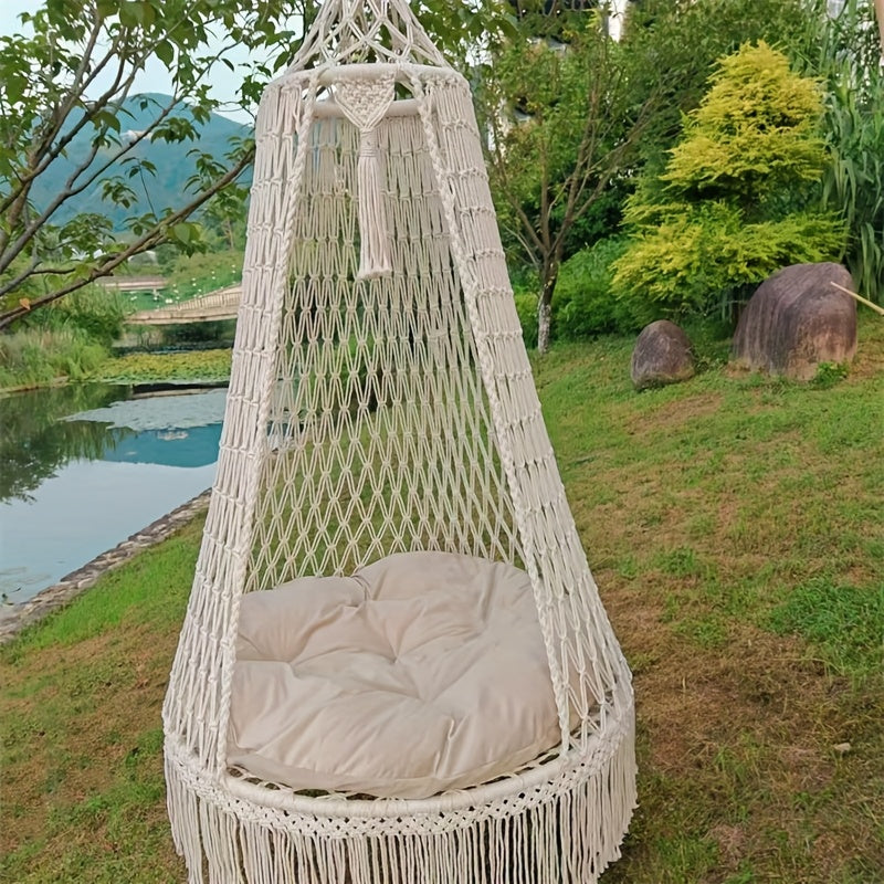 BohoSwing Sedia a Sospensione Intrecciata a Mano – Atmosfere Bohemien Rilassate