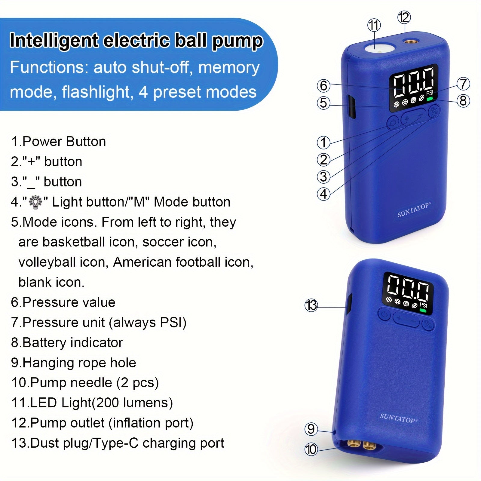 Pompa per palloni automatica 20 PSI – Veloce e Pratica per Diversi Palloni Sportivi