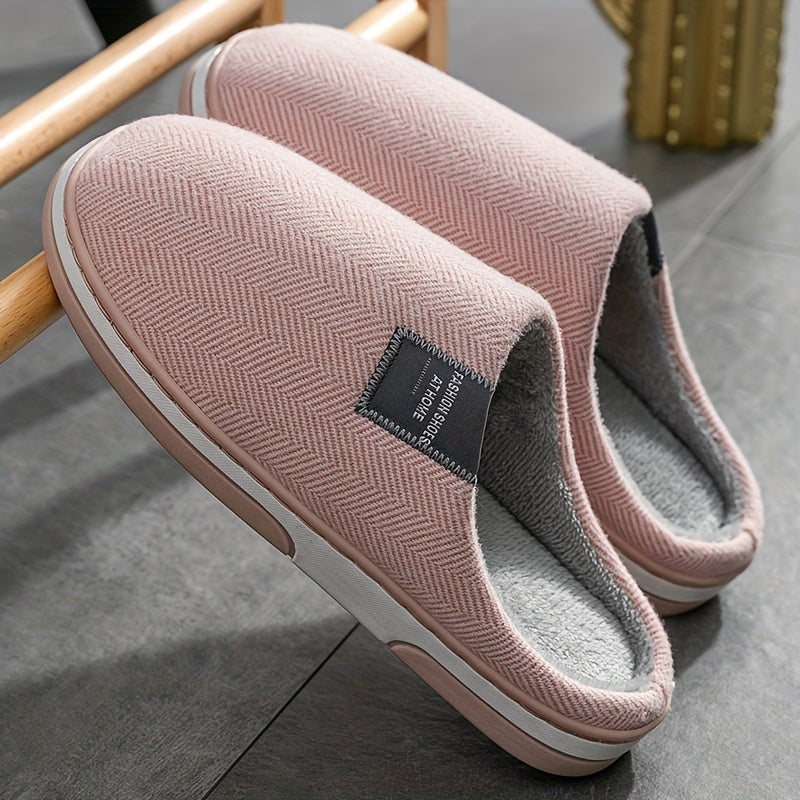 Pantofole Calde da Uomo con Struttura a Spina di Pesce – Comfort e Grip per Casa in Autunno e Inverno