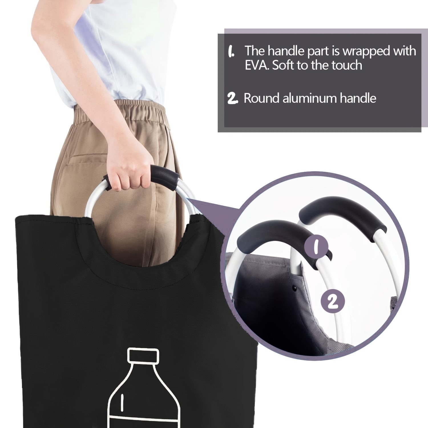 Sacchetto di Stoccaggio in Poliestere da 70L – Versatile per Rifiuti, Biancheria o Stoccaggio in Cucina