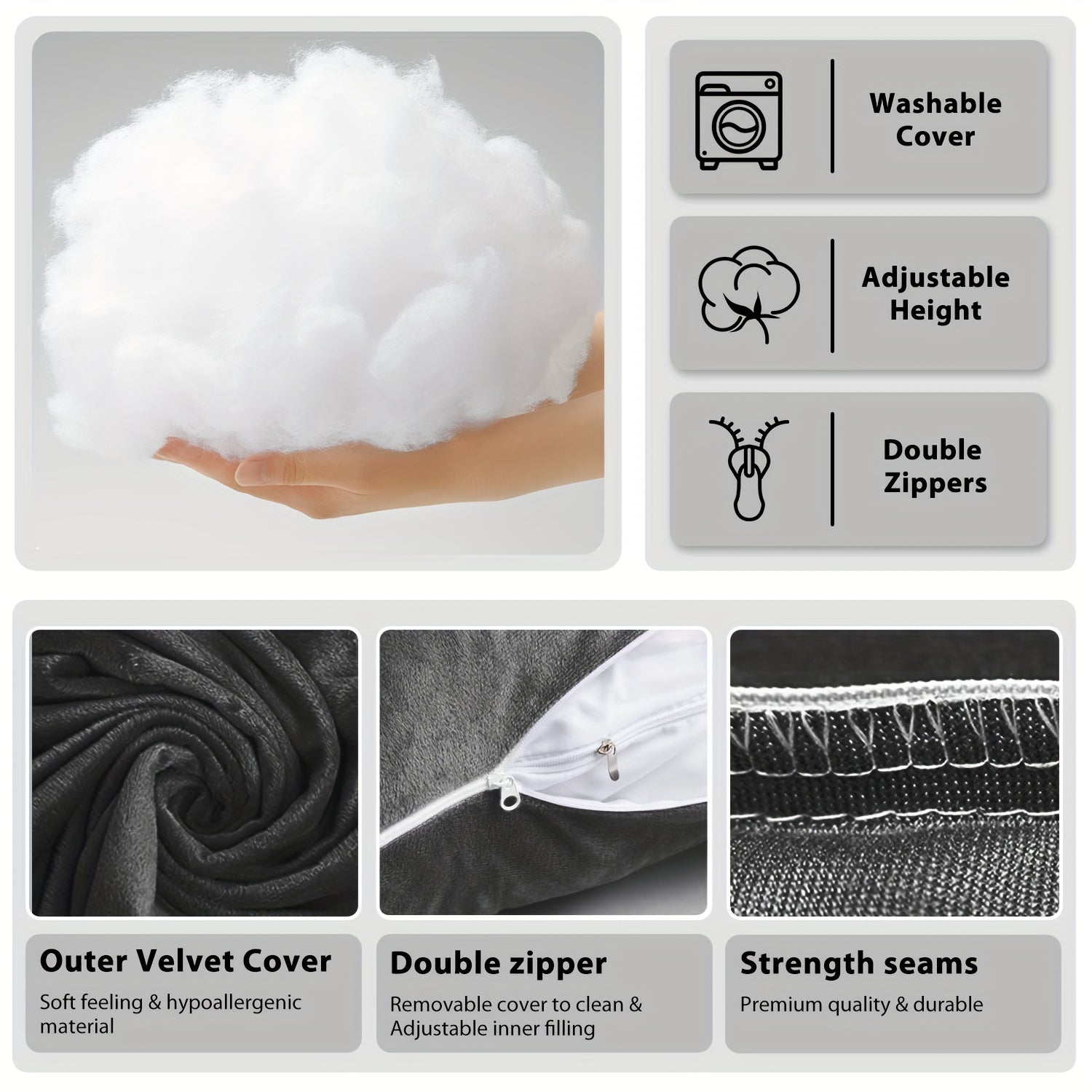 Cuscino per Gravidanza a Forma di J – Supporto Completo per il Corpo