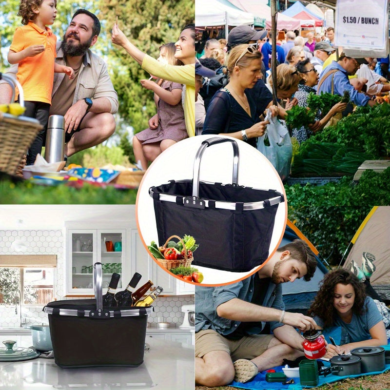 Cestino da Picnic Pieghevole Isolato – Durevole e Spazioso per Avventure Estive