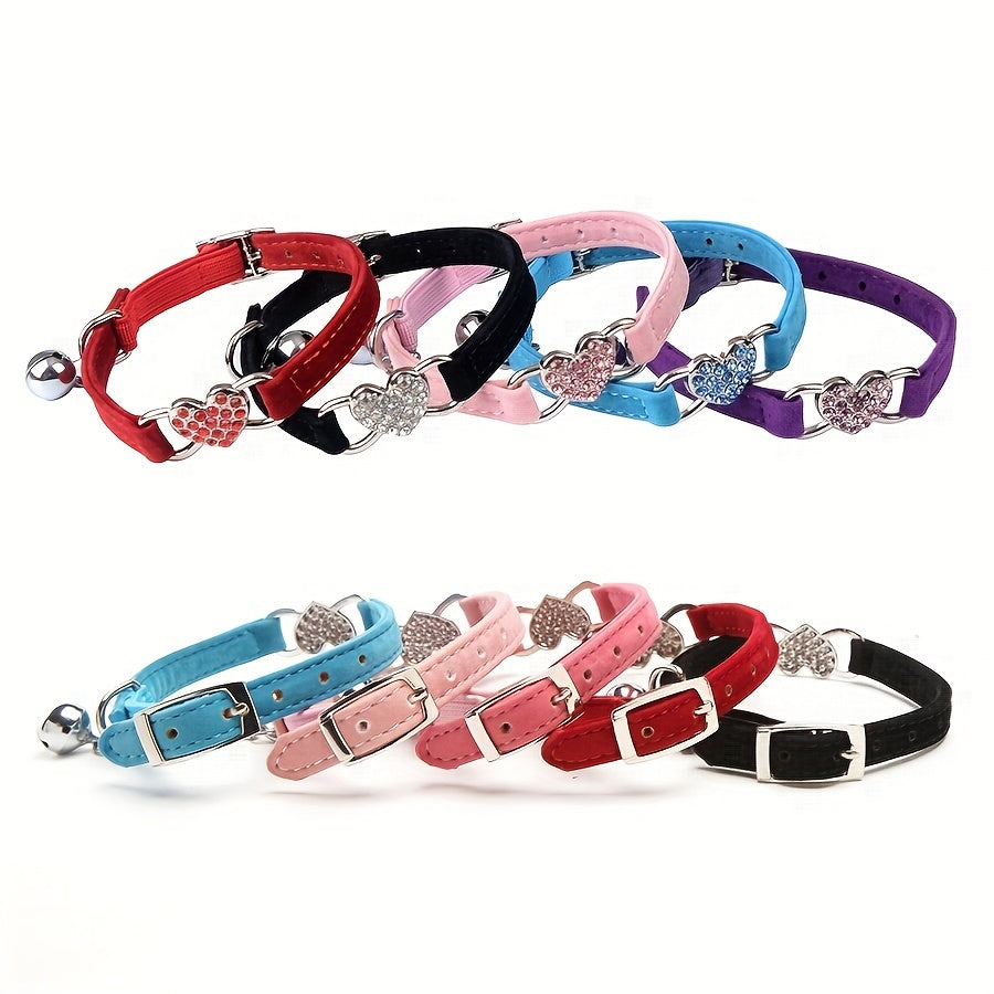 Collare per Gatti Sparkling Heart – Aggiungi un Tocco di Lusso al Look del Tuo Gatto