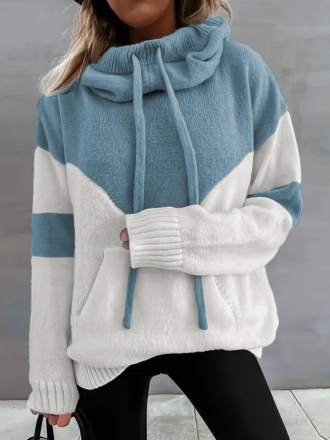 Ava Color Block Hoodie Maglione - Elegante e Confortevole per Donne