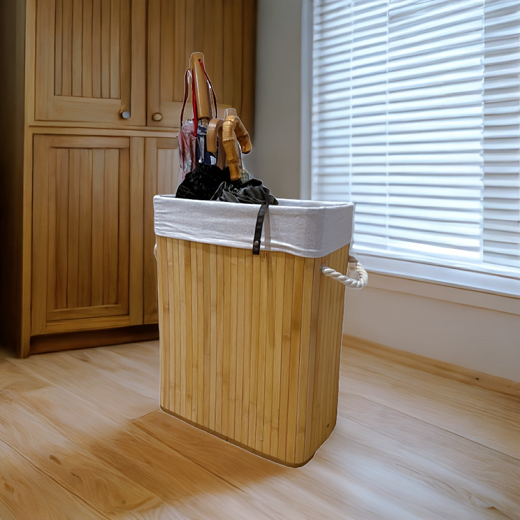 Cesto di Stoccaggio in Bambù Intrecciato - Sostenibile e Pratico per Ogni Stanza