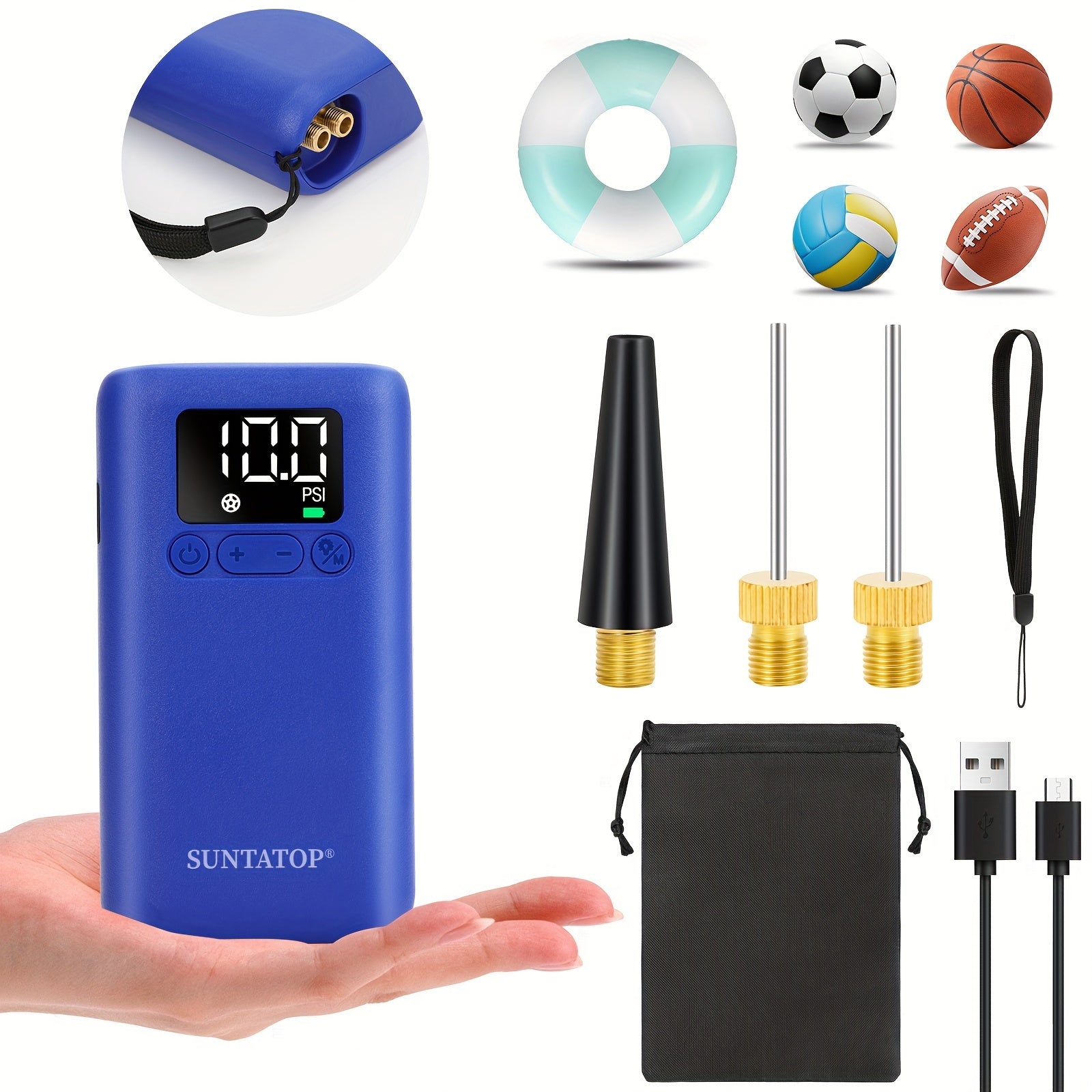 Pompa per palloni automatica 20 PSI – Veloce e Pratica per Diversi Palloni Sportivi