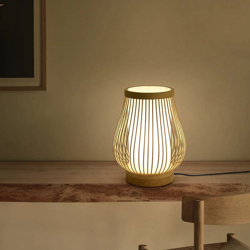 Lampada da Tavolo Giapponese in Bambù – Illuminazione in Stile Zen