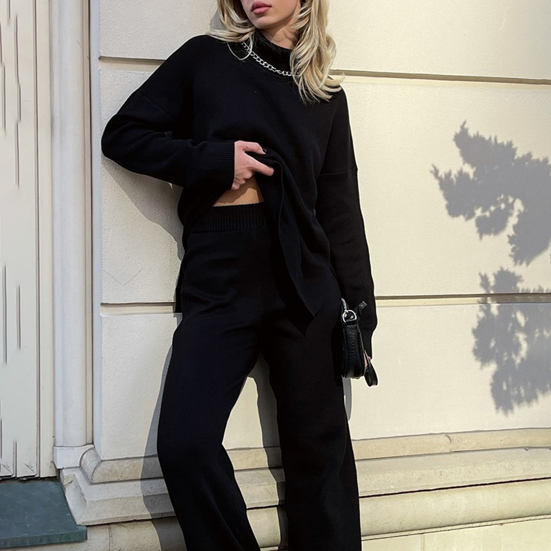 Luna - Elegante Maglione con Spacco Laterale