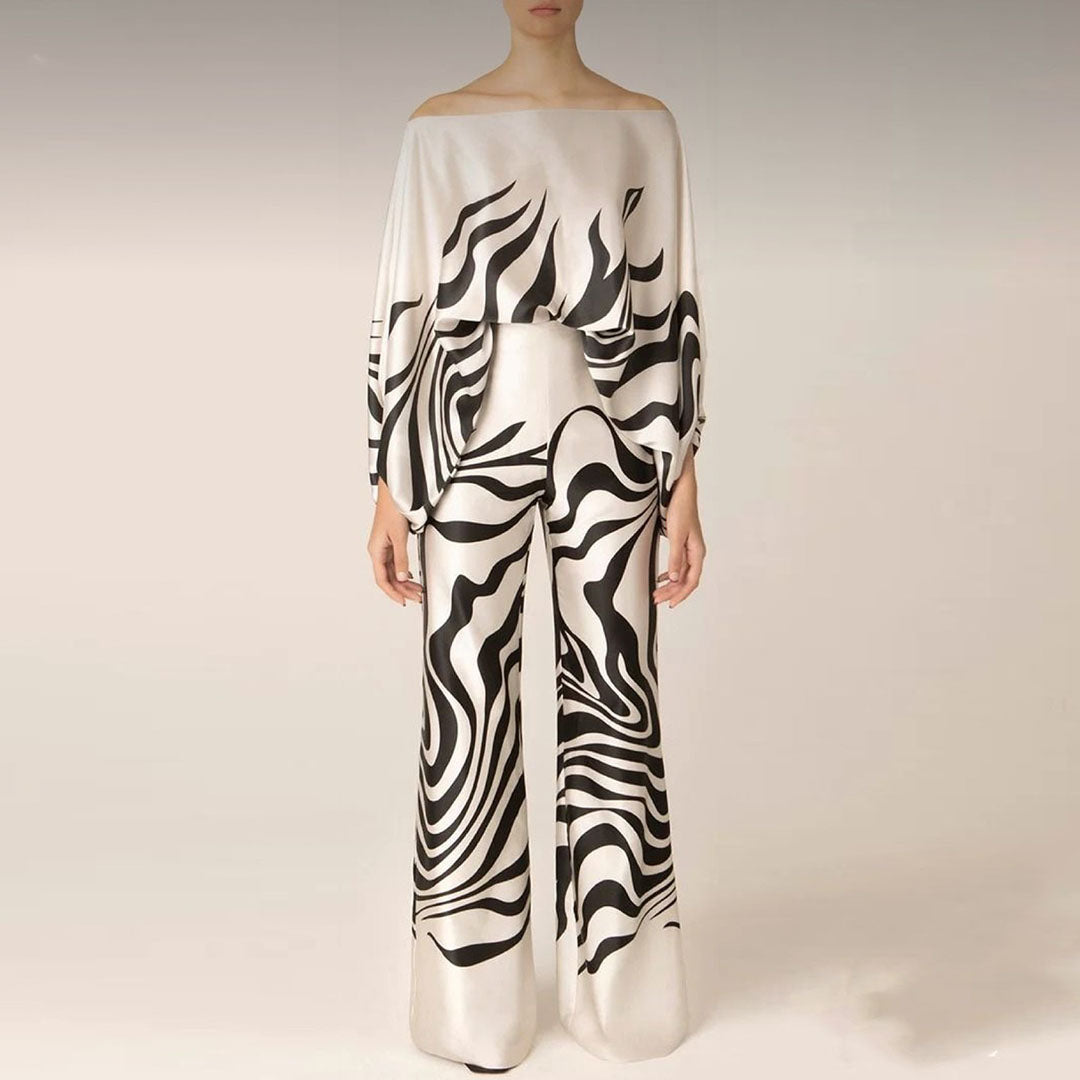 Elegante Set di Raso a Due Pezzi per Donne – Femminile ed Elegante