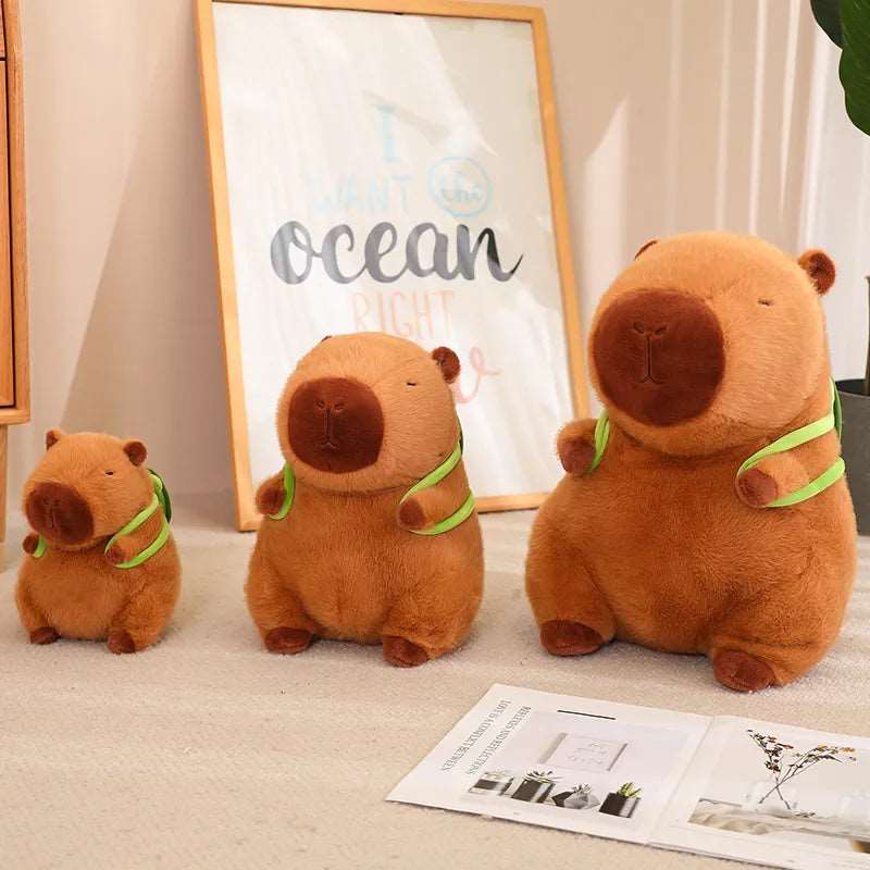 Peluche Capibara con Zaino a Forma di Tartaruga – Morbido e Super Carino