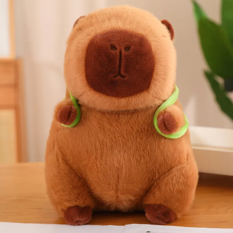 Peluche Capibara con Zaino a Forma di Tartaruga – Morbido e Super Carino