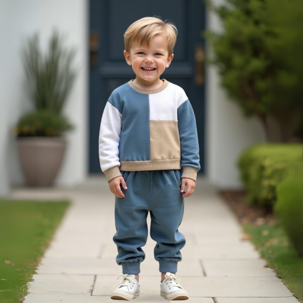 Completo Sportivo Trendy per Bambini – Design a Blocchi di Colore Confortevole