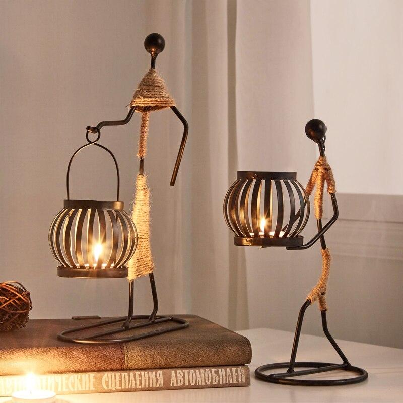 Figure di Lanterne Rustiche Porta Candele - Illuminazione Elegante e Atmosferica