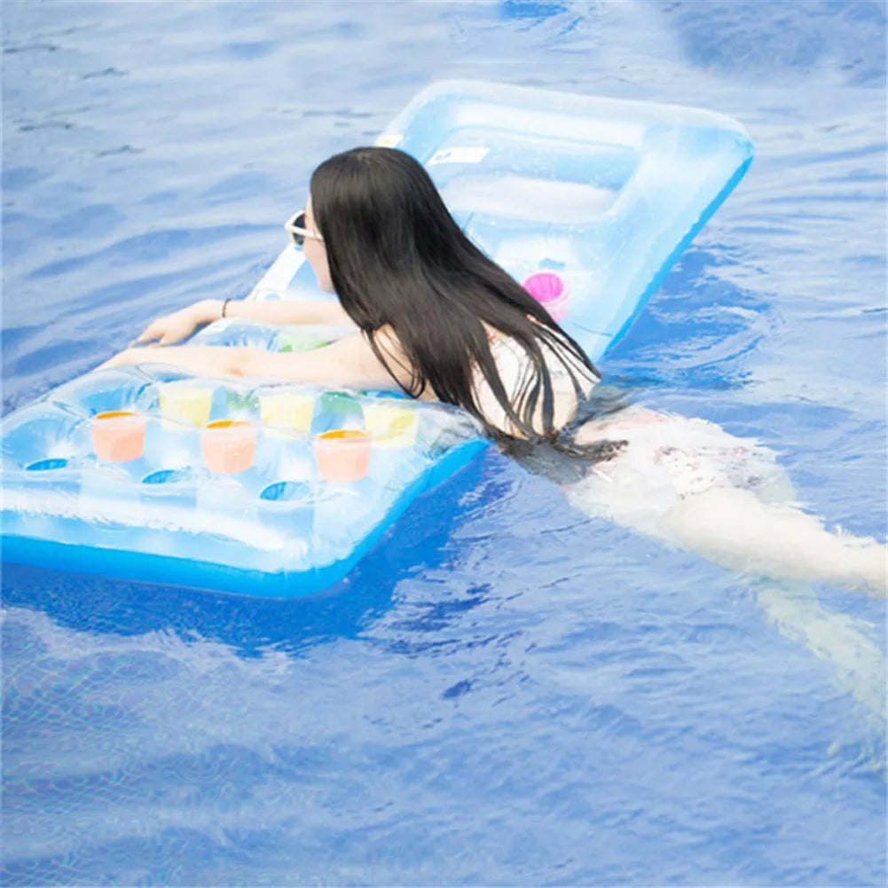 Lettino Gonfiabile di Lusso con Accenti Colorati - Perfetto per il Relax sull'Acqua