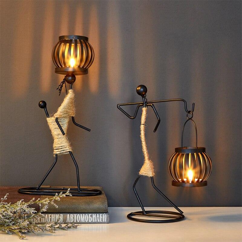 Figure di Lanterne Rustiche Porta Candele - Illuminazione Elegante e Atmosferica