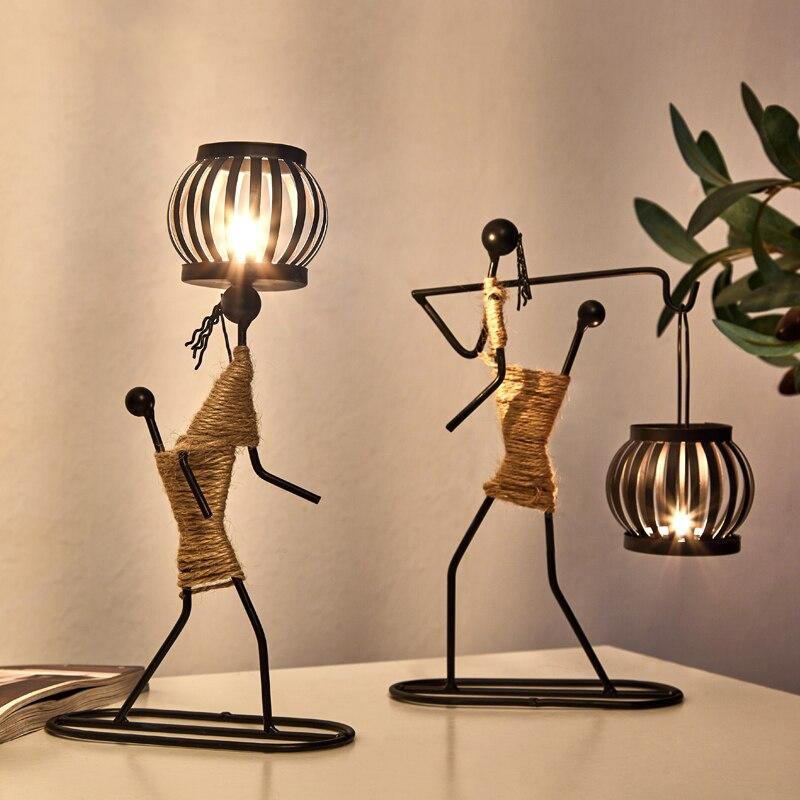 Figure di Lanterne Rustiche Porta Candele - Illuminazione Elegante e Atmosferica