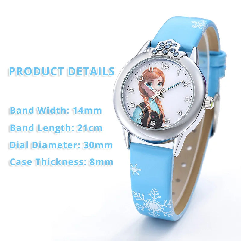 Orologio Frozen Principessa Elsa per Bambini – Cinturino in Pelle e Design Magico