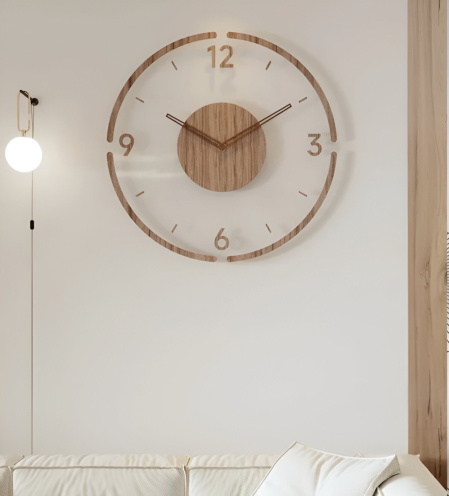 Orologio da Parete ClearWood Silent – Design Moderno in Legno e Acrilico