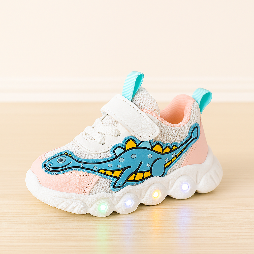 Sneakers Bambini Dino con Suola LED – Cool e Giocose