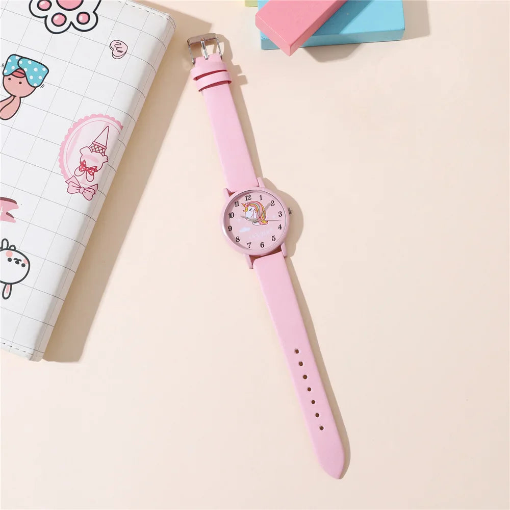 Orologio per Bambini Unicorno Carino – Cinturino in PU e Design Cartoon