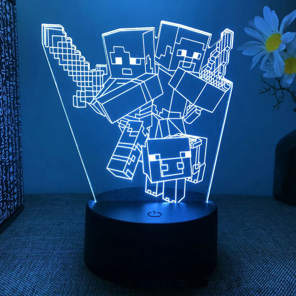 Lampada LED con Personaggi di Gioco - Illuminazione Giocosa per Gamer