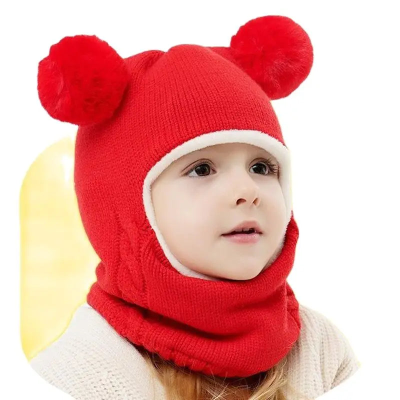 Cappello In Maglia Teddy per Bambini – Calda Protezione con Orecchie Giocose