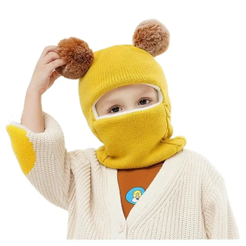 Cappello In Maglia Teddy per Bambini – Calda Protezione con Orecchie Giocose