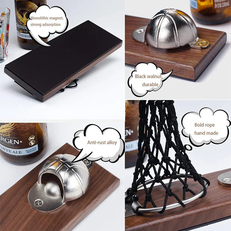 Apertura Bottiglie a Muro a Forma di Rete da Basket - Regalo Sportivo per la Festa del Papà