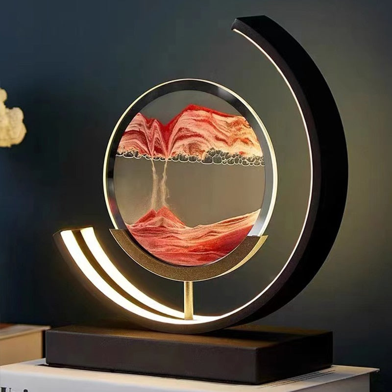 SandLight 3D Lampada da Tavolo con Sabbia – Design Rilassante con Sabbia in Movimento