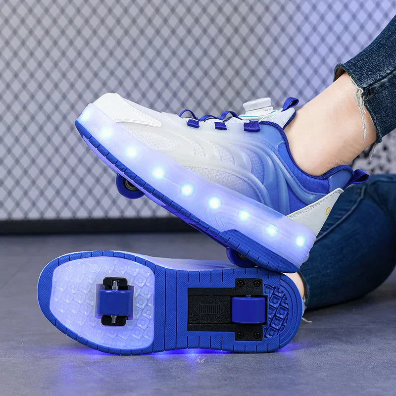 Scarpe da Roller Skate LED per Bambini – Sneakers Illumitate per Ragazzi e Ragazze con Ruote Ricaricabili USB
