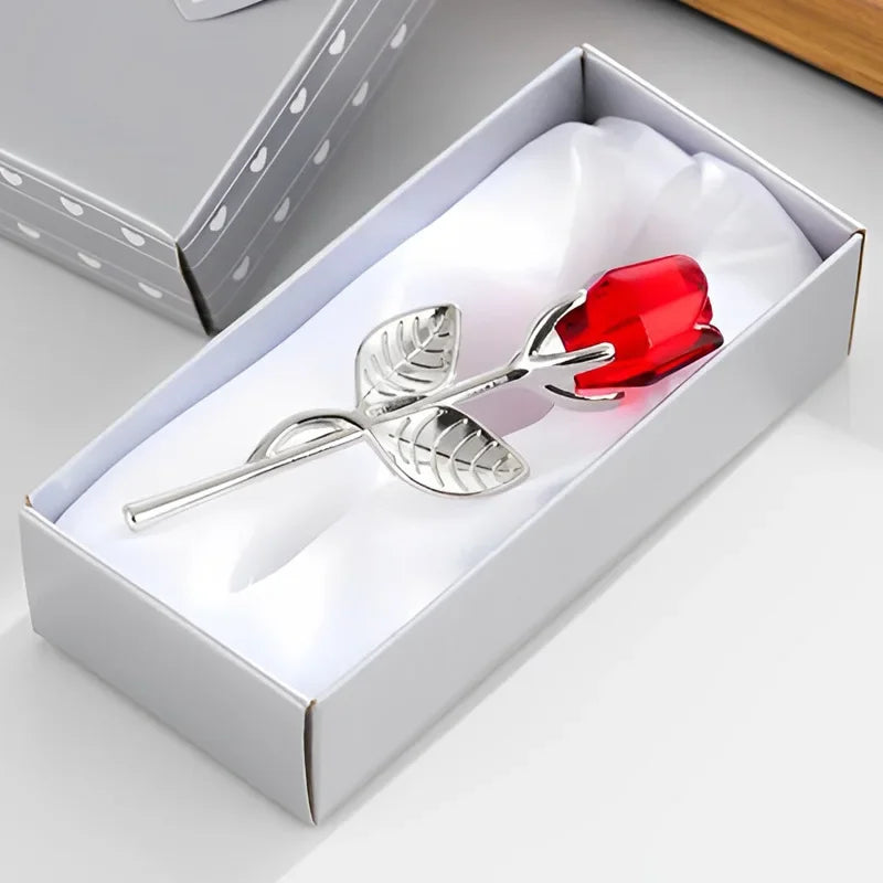 Rosa di Cristallo Raffinata – Un Meraviglioso Regalo per la Festa della Mamma