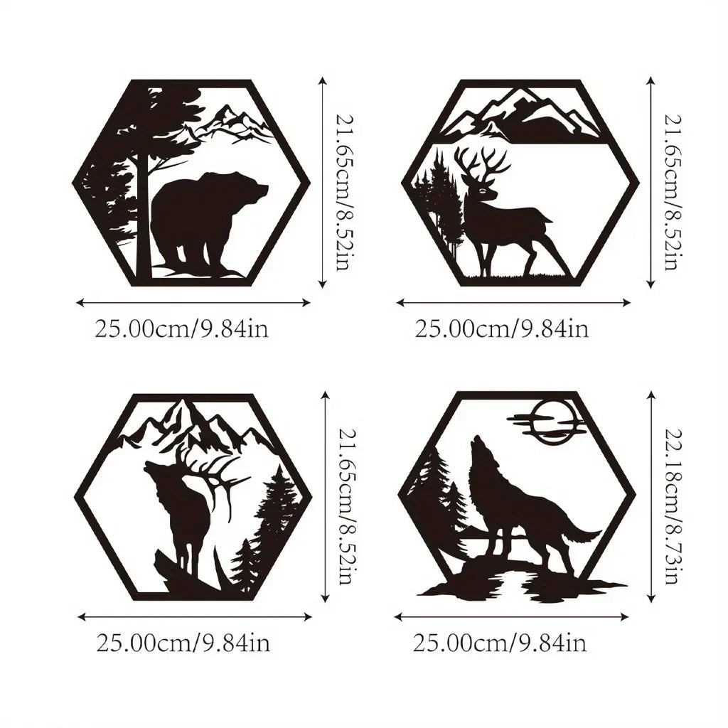 Decorazione da Parete Geometrica Wilderness – Animali e Montagne